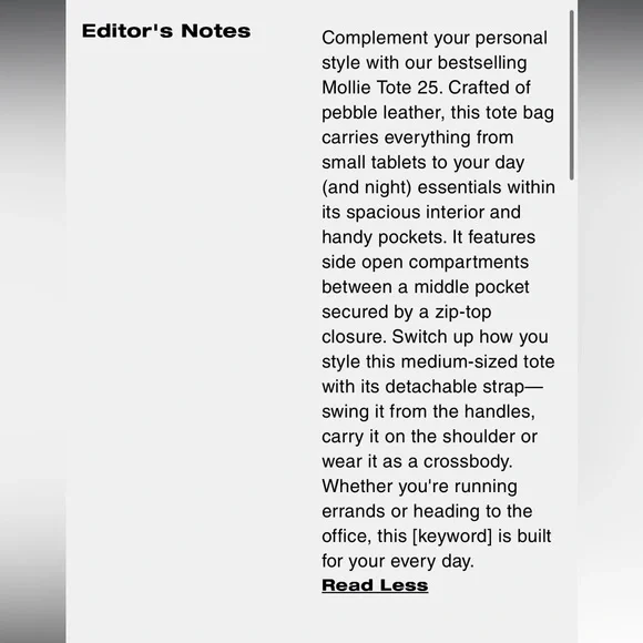 Coach Mollie tote bag 25 chalk light saddle pebbled leather c4084 - Picture 15 of 15